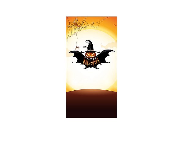 Painel De Festa Vertical 1,00 x 2,00 - Halloween Abóbora Morcego 028