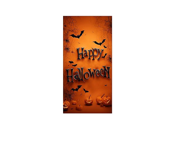 Painel De Festa Vertical 1,00 x 2,00 - Halloween Alaranjado 041