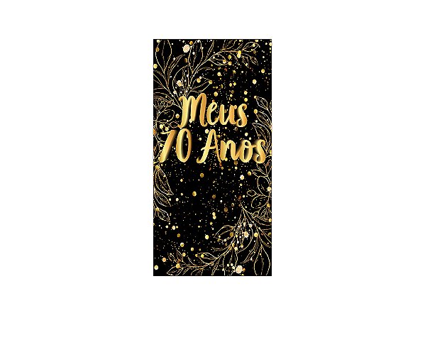 Painel De Festa Vertical 1,00 x 2,00 - Efeito Brilhos 70 Anos Dourado 033