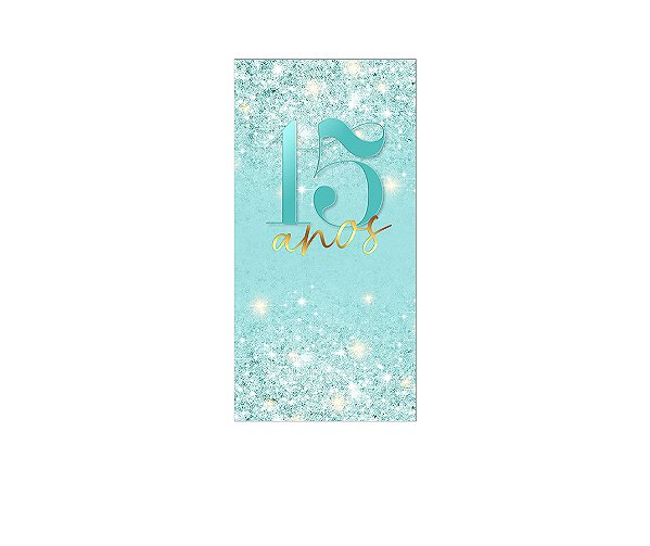 Painel De Festa Vertical 1,00 x 2,00 - 15 Anos Efeito Glitter 152