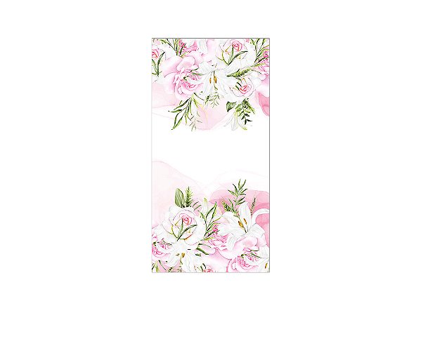 Painel De Festa Vertical 1,00 x 2,00 - Flores Rosa Aquarela 155