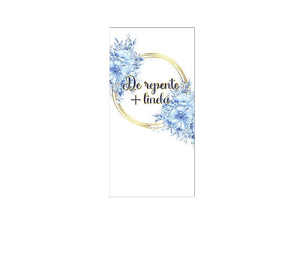 Painel De Festa Vertical 1,00 x 2,00 - De Repente Mais Linda Floral Azul 192