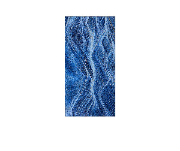 Painel De Festa Vertical 1,00 x 2,00 - Happy Birthday Azul e Dourado 194