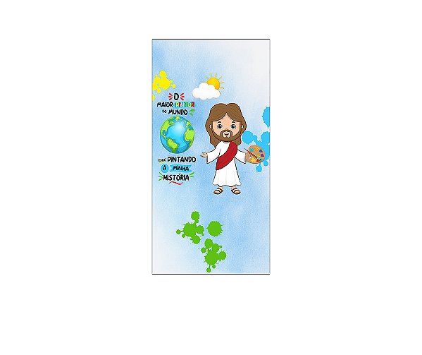Painel De Festa Vertical 1,00 x 2,00 - Jesus O Pintor do Mundo 006