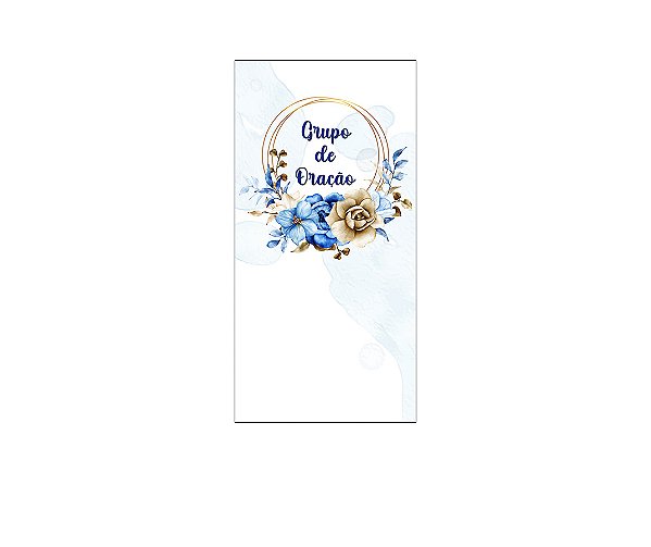 Painel De Festa Vertical 1,00 x 2,00 - Grupo de Oração Floral Azul 019