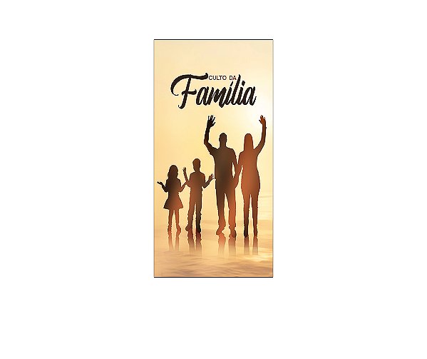 Painel De Festa Vertical 1,00 x 2,00 - Culto da Família Silhuetas 063