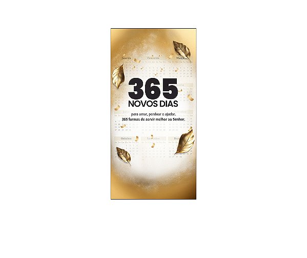 Painel De Festa Vertical 1,00 x 2,00 - Igreja 365 Dias Folhas Douradas 069