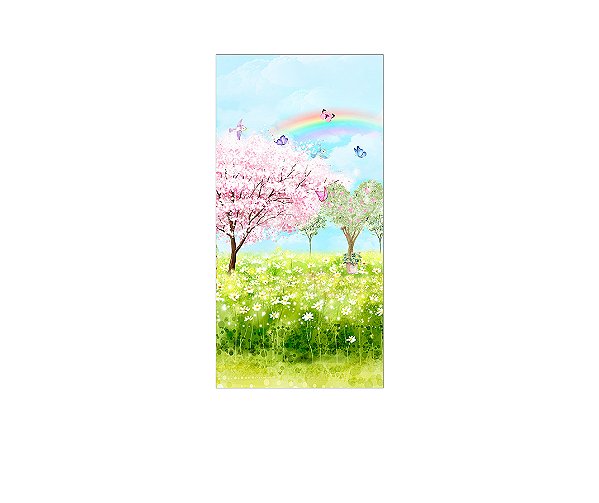 Painel De Festa Vertical 1,00 x 2,00 - Jardim Cute Aquarela 001