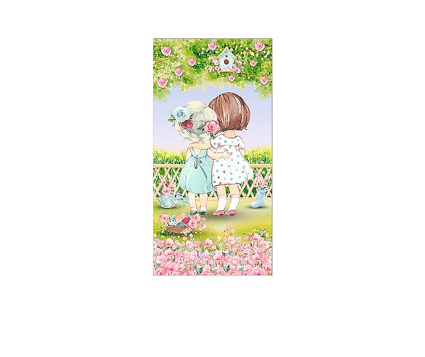 Painel De Festa Vertical 1,00 x 2,00 - Jardim de Bonecas Floral 009