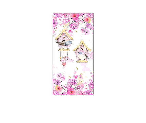 Painel De Festa Vertical 1,00 x 2,00 - Jardim Flores Rosas 014