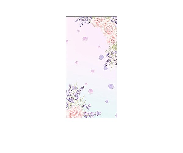 Painel De Festa Vertical 1,00 x 2,00 - Jardim com Flores de Lavanda 015