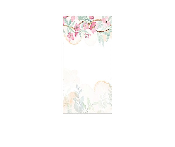 Painel De Festa Vertical 1,00 x 2,00 - Jardim Flores Aquarela 020