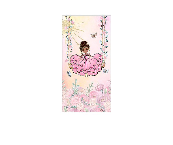 Painel De Festa Vertical 1,00 x 2,00 - Princesa no Jardim 024