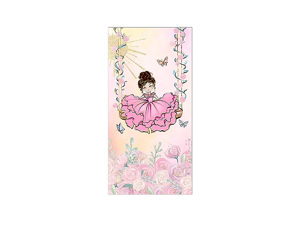 Painel De Festa Vertical 1,00 x 2,00 - Princesa Cute no Balanço 026