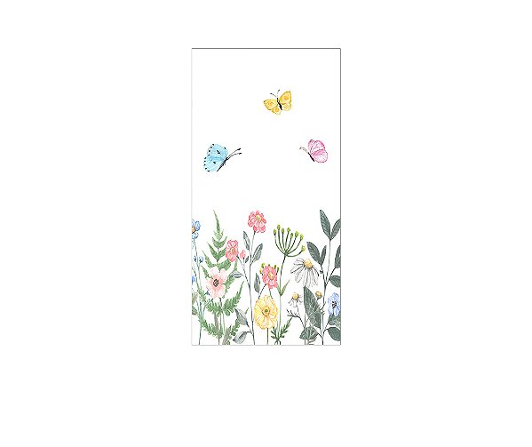 Painel De Festa Vertical 1,00 x 2,00 - Jardim com Flores Coloridas Aquarela 029