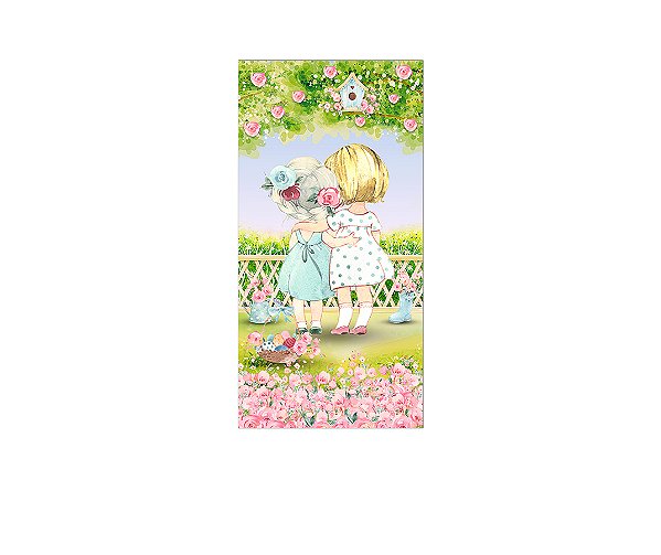 Painel De Festa Vertical 1,00 x 2,00 - Bonecas Jardim Floral 042