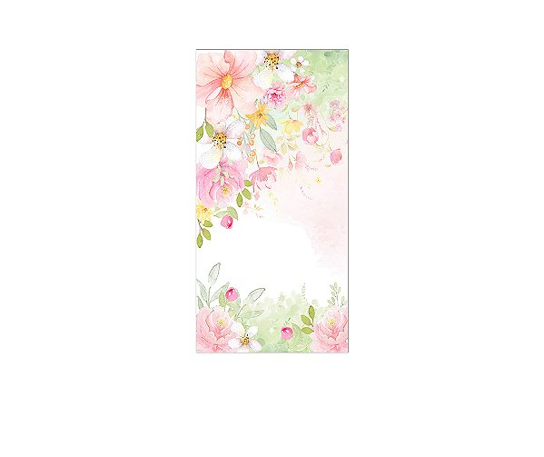 Painel De Festa Vertical 1,00 x 2,00 - Jardim Florido Aquarela 060