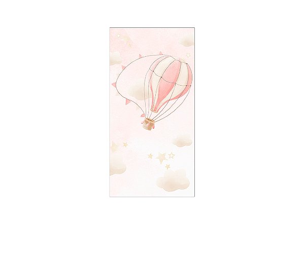 Painel De Festa Vertical 1,00 x 2,00 - Balão Aquarela Rosa com Bege 006