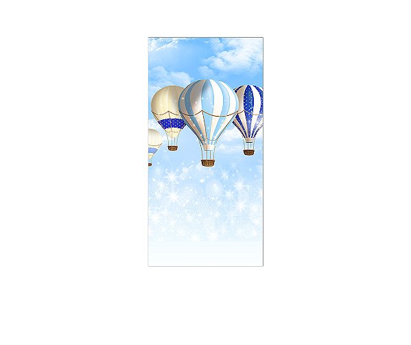 Painel De Festa Vertical 1,00 x 2,00 - Balões Vintage Azul Marinho 008