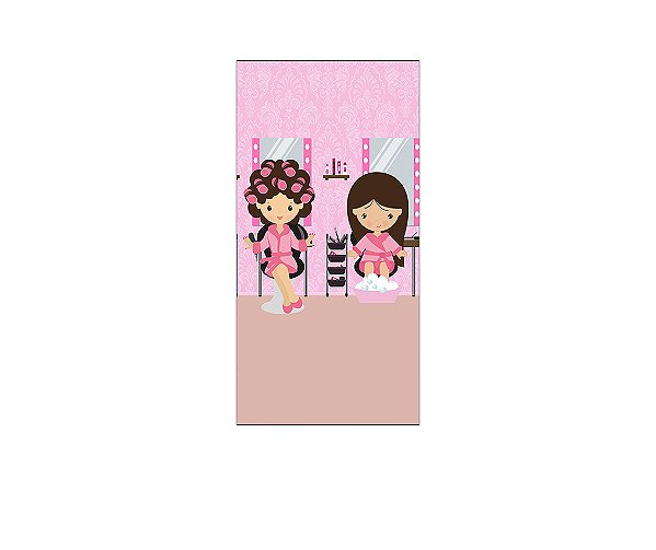 Painel De Festa Vertical 1,00 x 2,00 - Salão de Beleza Rosa 008