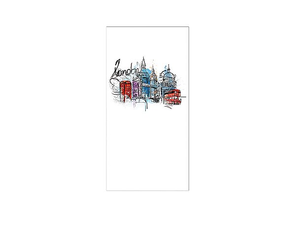 Painel De Festa Vertical 1,00 x 2,00 - Volta ao Mundo Londres Ilustração 015