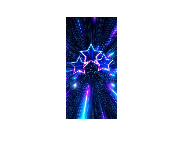 Painel De Festa Vertical 1,00 x 2,00 - Estrelas Azuis Efeito Neon 017