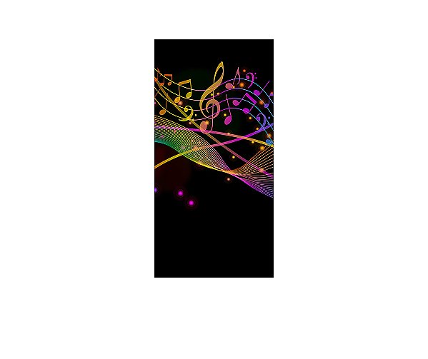 Painel De Festa Vertical 1,00 x 2,00 - Notas Musical Efeito Neon 020