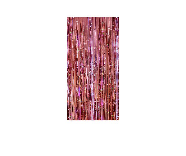 Painel De Festa Vertical 1,00 x 2,00 - Efeito Cortina de Serpentinas Rosa 003