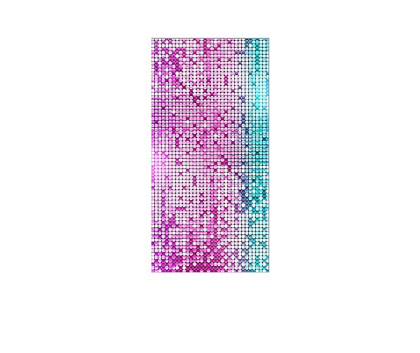 Painel De Festa Vertical 1,00 x 2,00 - Efeito Lantejoulas Azul e Rosa 005