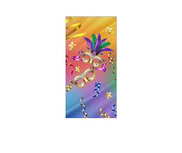 Painel De Festa Vertical 1,00 x 2,00 - Máscaras de Carnaval e Fitas 024