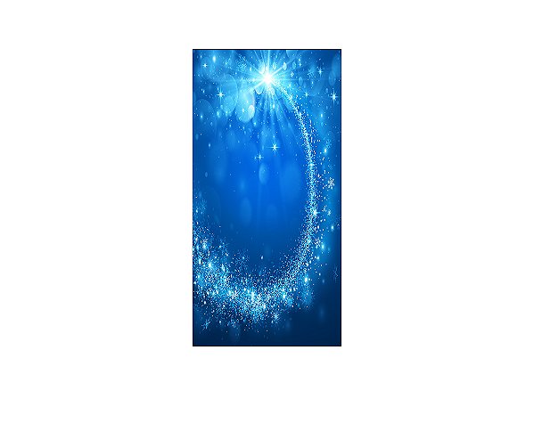 Painel De Festa Vertical 1,00 x 2,00 - Natal Azul Efeito Iluminada 033