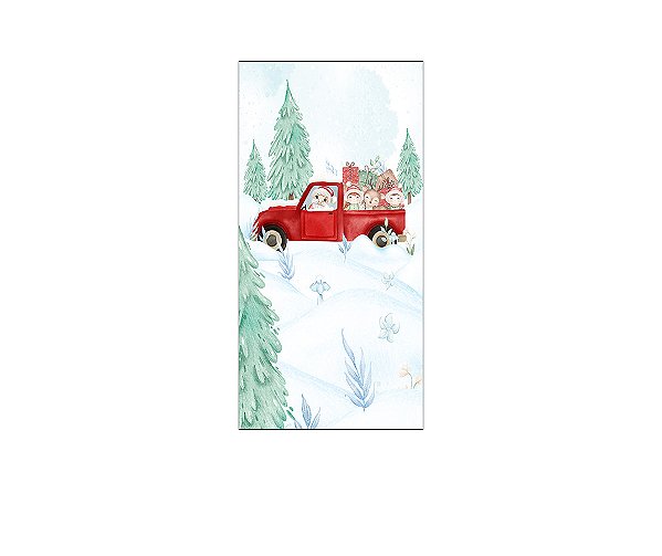 Painel De Festa Vertical 1,00 x 2,00 - Natal Carro com Presentes 047