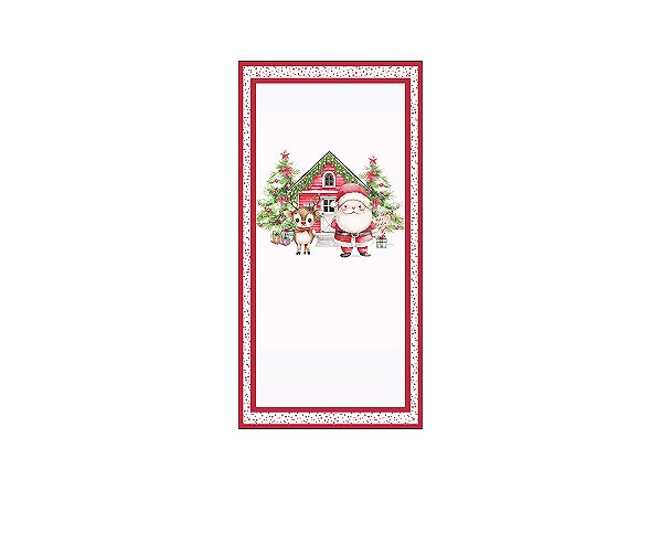 Painel De Festa Vertical 1,00 x 2,00 - Natal Papai Noel Cute 048