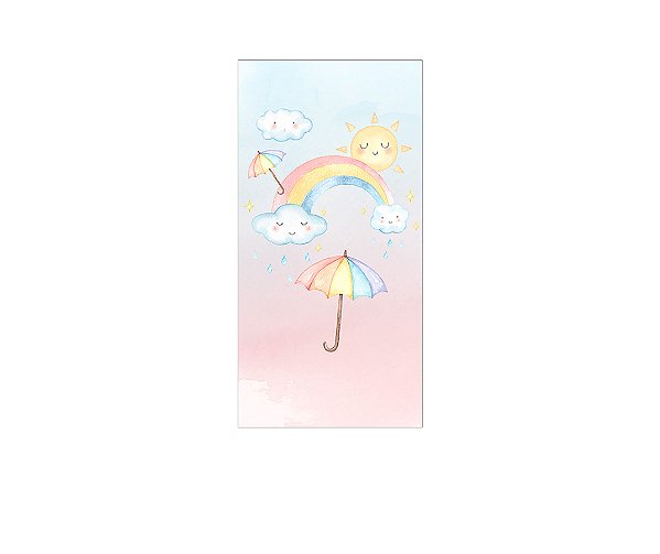 Painel De Festa Vertical 1,00 x 2,00 - Chuva de Amor Aquarela 009