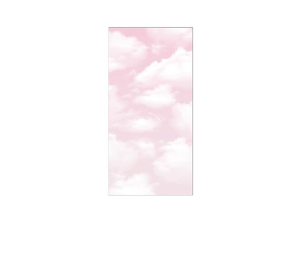 Painel De Festa Vertical 1,00 x 2,00 - Nuvens Céu Rosa Aquarela 013