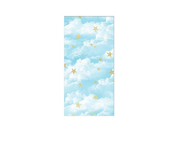 Painel De Festa Vertical 1,00 x 2,00 - Nuvens e Estrelas Azul 016