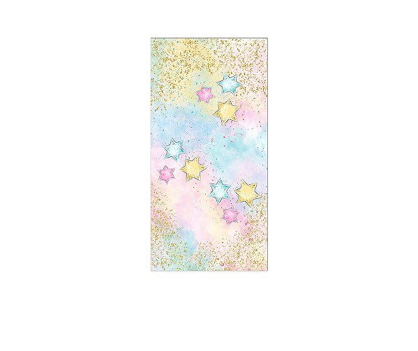 Painel De Festa Vertical 1,00 x 2,00 - Estrelas com Efeito Glitter 019