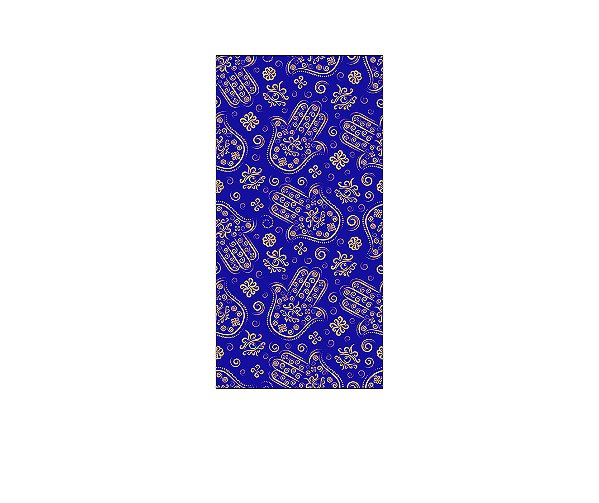 Painel De Festa Vertical 1,00 x 2,00 - Olho Grego Azul com Dourado 001