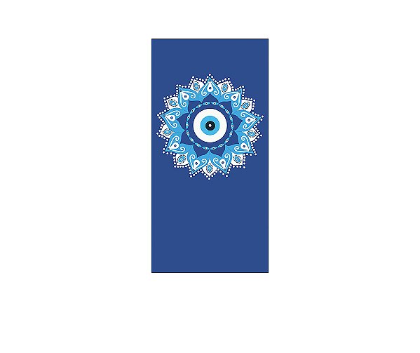 Painel De Festa Vertical 1,00 x 2,00 - Mandala Olho Grego Azul 003