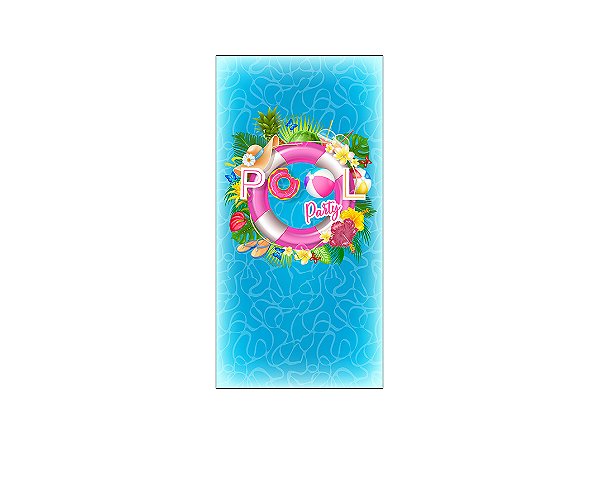 Painel De Festa Vertical 1,00 x 2,00 - Pool Party Boia Rosa 009