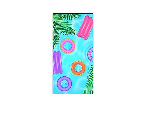 Painel De Festa Vertical 1,00 x 2,00 - Pool Party Boias Coloridas 014