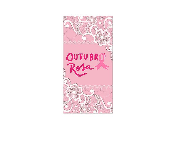 Painel De Festa Vertical 1,00 x 2,00 - Outubro Rosa com Renda 004