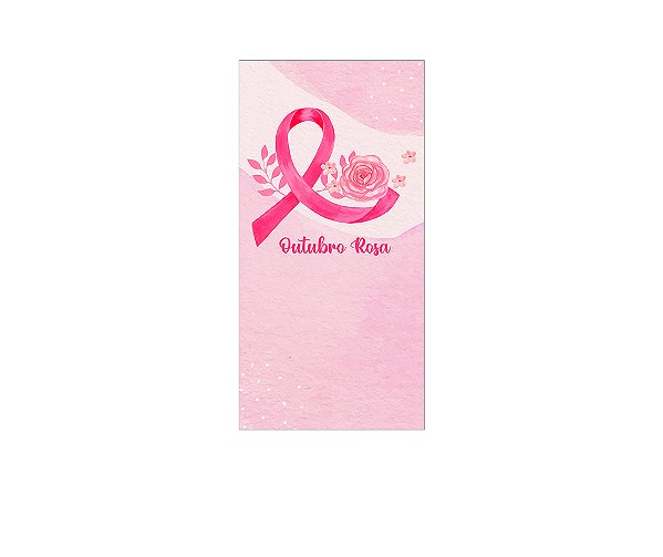 Painel De Festa Vertical 1,00 x 2,00 - Outubro Rosa com Flores 012