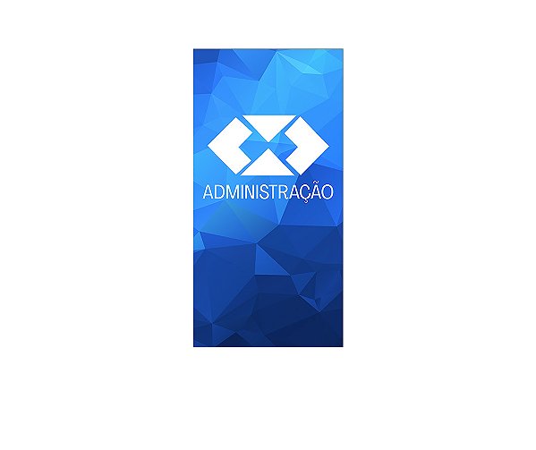 Painel De Festa Vertical 1,00 x 2,00 - Profissão Administração Efeito Geométrico Azul 010