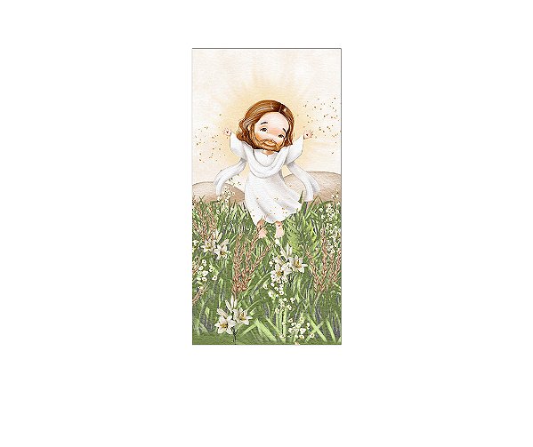 Painel De Festa Vertical 1,00 x 2,00 - Páscoa Jesus Cristo 016