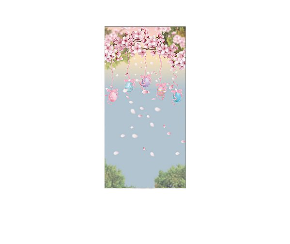 Painel De Festa Vertical 1,00 x 2,00 - Páscoa Flores Ovos 026