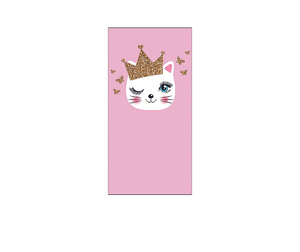 Painel De Festa Vertical 1,00 x 2,00 - Gatinha Rosa 001