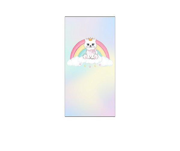 Painel De Festa Vertical 1,00 x 2,00 - Desenho Gatinha Rosa 007