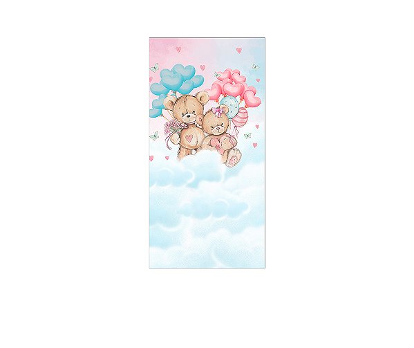 Painel De Festa Vertical 1,00 x 2,00 -  Revelação Ursinhos Cute 019
