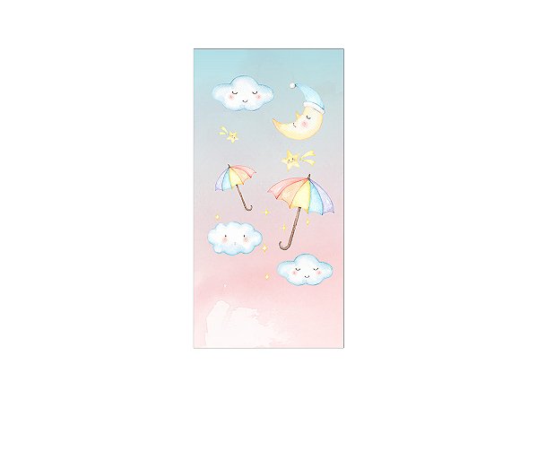 Painel De Festa Vertical 1,00 x 2,00 - Chuva de Amor Cute 031